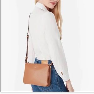 Kate Spade tan New York Leila Triple Gusset crossbody Bag